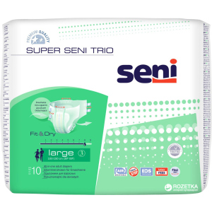 Подгузники для взрослых Seni Super Trio Large 10 шт (5900516691714) ТОП в Ивано-Франковске