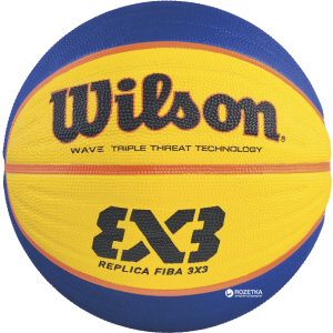 Мяч баскетбольный Wilson FIBA 3X3 Replica Basketball Size 6 SS16 Yellow-Blue (WTB1033XB) лучшая модель в Ивано-Франковске