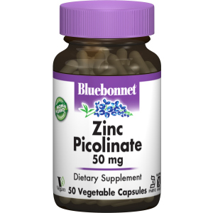Минералы Bluebonnet Nutrition Цинк Пиколинат 50 мг 50 гелевых капсул (743715007383) ТОП в Ивано-Франковске