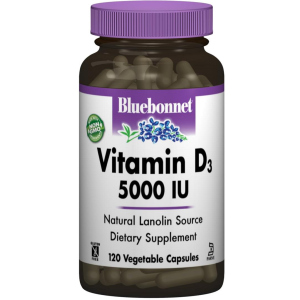 Вітаміни Bluebonnet Nutrition Вітамін D3 5000IU 120 гелевих капсул (743715003699) краща модель в Івано-Франківську