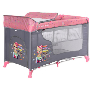 Манеж Lorelli Moonlight 2L pink travelling (MOONLIGHT 2L pink travel) лучшая модель в Ивано-Франковске