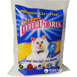 Наповнювач для котячого туалету Litter Pearls TrackLess Кварцовий поглинаючий 3.63 кг (7.8 л) (633843300749)