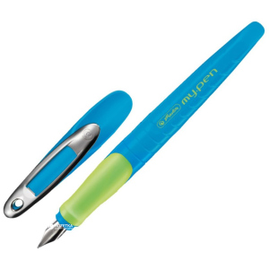 Ручка перьевая для правши Herlitz My.Pen Blue-Neon Синяя Голубой корпус (10999761) лучшая модель в Ивано-Франковске