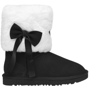 Угги UGG Classic Short Fur Bow 117012 38 Black ТОП в Ивано-Франковске