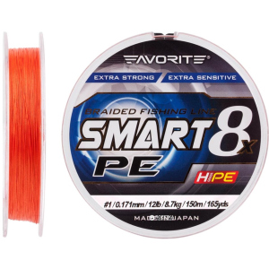 Шнур Favorite Smart PE 8x 150 м # 1.0/0.171 мм 8.7 кг Красно-оранжевый (16931082) в Ивано-Франковске