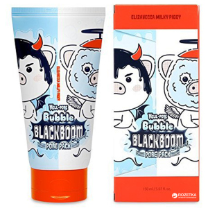 Киснева маска для очищення пор Elizavecca Hell-Pore Bubble Blackboom Pore Pack 150 мл (8809418751601) рейтинг