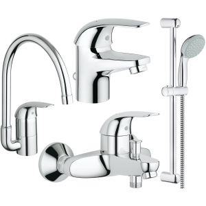 Набор смесителей для ванной Grohe Euroeco 123242K (23262000+32743000+27598001+32752000) (41316)