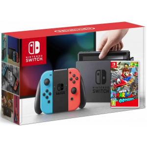 Nintendo Switch Neon Blue-Red + Гра Super Mario Odyssey (російська версія) рейтинг