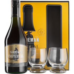 Бренди Sandeman Imperial 0.7 л 40% + 2 стакана (2131109311099) ТОП в Ивано-Франковске