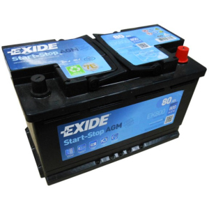 хорошая модель Автомобильный аккумулятор Exide AGM 6СТ-80 (EK800) 80 Ач (-/+) Euro 800 А (EK800)