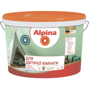 купити Фарба інтер'єрна Alpina B1 для дитячої кімнати 10 л Біла (536097)