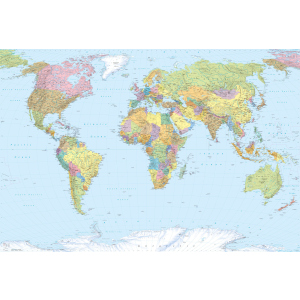 Фотошпалери флізелінові Komar World Map 368х248 см 4 сегменти (XXL4-038) в Івано-Франківську