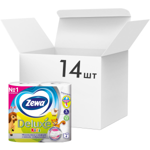 Упаковка туалетного паперу Zewa Kids тришаровий 14 шт по 4 рулони (7322540606225) в Івано-Франківську