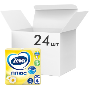 Упаковка туалетной бумаги Zewa Плюс двухслойной аромат Ромашки 24 шт по 4 рулона (4605331031301) лучшая модель в Ивано-Франковске