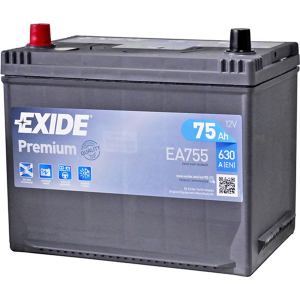 Автомобильный аккумулятор Exide Premium 6СТ-75 75 Ач (+/-) Asia 630 А (EA755) ТОП в Ивано-Франковске