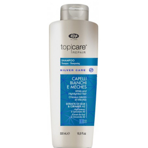 Шампунь для ухода за осветленными и седыми волосами Lisap Top Care Repair Silver Care shampoo 500 мл (1100210000018) ТОП в Ивано-Франковске