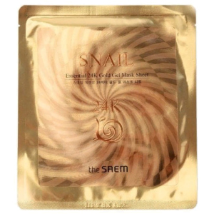 Гелева маска з муцином равлики та 24К золотом The Saem Snail Essential 24K Gold Gel Mask Sheet 30 г (8806164121108) краща модель в Івано-Франківську