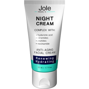 Восстанавливающий ночной крем Jole Renuwing Night Cream с гиалуроновой кислотой, комплексом пептидов и керамидов 50 мл (4820243881022) лучшая модель в Ивано-Франковске