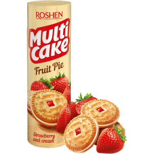 Упаковка печива Roshen Multicake Strawberry Cream 180 г х 28 шт (4823077622540) надійний