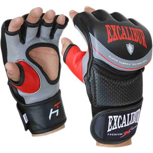 Перчатки для MMA Excalibur 687-01 Hybrid S/10 Серо-черно-красные (687-01/S/10) в Ивано-Франковске