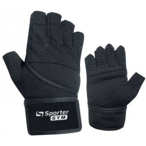 Рукавички тренувальні Sporter Gym Men Fitness Gloves (222.7 B) XXL Full Black (2009999014461) краща модель в Івано-Франківську