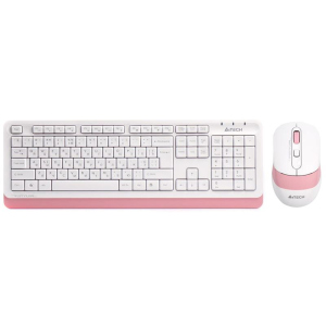 Комплект (клавіатура, миша) бездротовий A4Tech FG1010 White/Pink USB в Івано-Франківську