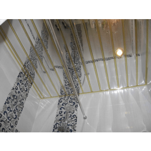 Реечный алюминиевый потолок Allux хром зеркальный - золото зеркальное комплект 180 см х 200 см