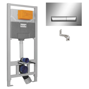 IMPRESE комплект інсталяції для унітазу 3в1 (інсталяція, кріплення, клавіша хром PAN) краща модель в Івано-Франківську