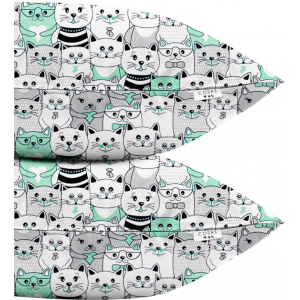 Набір наволочок Cosas Бязь Set Pillow Cats 40х60 см 2 шт Gray (4822052025147) краща модель в Івано-Франківську