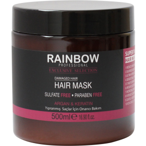 Маска для волосся без сульфатів та парабенів Rainbow Professional Exclusive Hair Аргана та кератин для пошкодженого волосся 500 мл (73353) (8697426733531) в Івано-Франківську