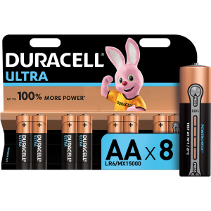 Лужні батареї Duracell Ultra Power AA 1.5В LR6 8 шт (5000394063051) в Івано-Франківську