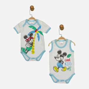 Боді Disney Mickey Mouse MC17247 86-92 см 2 шт Біло-блакитне (8691109874818) краща модель в Івано-Франківську