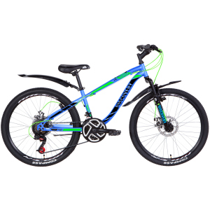 Велосипед Discovery FLIPPER AM DD 24" 13" 2021 Синьо-зелений з чорним (RET-DIS-24-049) ТОП в Івано-Франківську