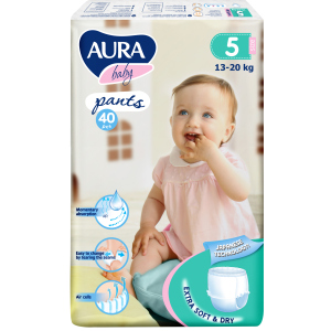 Трусики одноразовые для детей Aura 5 XL 13-20 кг jambo-pack 40 шт (4752171005105) лучшая модель в Ивано-Франковске