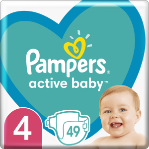 Підгузки Pampers Active Baby Розмір 4 (Maxi) 9-14 кг 49 шт (8001090949851) краща модель в Івано-Франківську