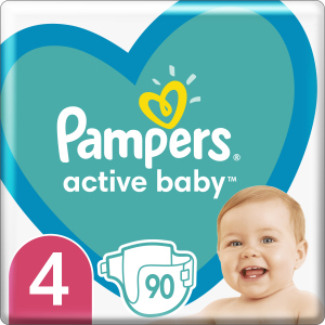 Підгузки Pampers Active Baby Розмір 4 (Maxi) 9-14 кг 90 шт (8001090950376) в Івано-Франківську