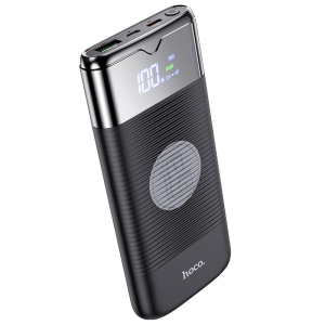 Powerbank Hoco 10000mAh с беспроводной зарядкой для iPhone/Android 18W/3A, QC/PD black лучшая модель в Ивано-Франковске