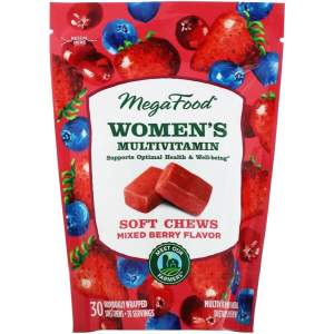 Мультивитамины для женщин, вкус ягод, Women's Multivitamin Soft Chews, Mixed Berry Flavor, Mega Food 30 мягких жевательных конфет в индивидуальной упаковке (51494103722) лучшая модель в Ивано-Франковске