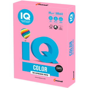 Папір офісний IQ Color PI25 A3 80 г/м2 500 аркушів Рожевий (9003974400273) в Івано-Франківську