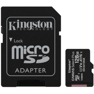 Kingston microSDXC 128GB Canvas Select Plus Class 10 UHS-I U1 V10 A1 + SD-адаптер (SDCS2/128GB) ТОП в Ивано-Франковске