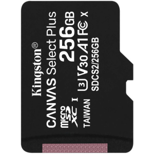 Kingston microSDXC 256GB Canvas Select Plus Class 10 UHS-I U3 V30 A1 (SDCS2/256GBSP) краща модель в Івано-Франківську