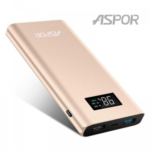 Універсальна мобільна батарея Aspor Q388 10000mAh Gold ТОП в Івано-Франківську