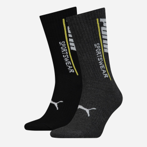 хороша модель Набір шкарпеток Puma Men Logo Classic Sock 2p 102003001-021 43-46 р 2 пари Темно-сірий/Чорний (8718824798769)