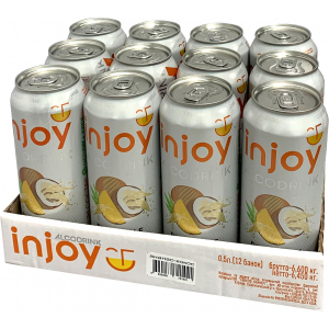 Упаковка слабоалкогольного напитка InJoy Ананас Кокос 0.5 л х 12 шт 6.7% (4820236720994) надежный
