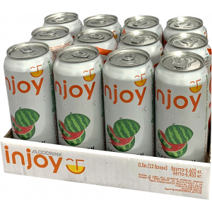Упаковка слабоалкогольного напою InJoy Кавун Тонік 0.5 л х 12 шт 6.7% (4820236720970) краща модель в Івано-Франківську
