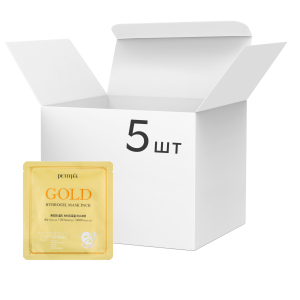 Гідрогелева маска для обличчя Petitfee Gold Hydrogel Mask Pack Золото 32 г х 5 шт (8809239803589) краща модель в Івано-Франківську