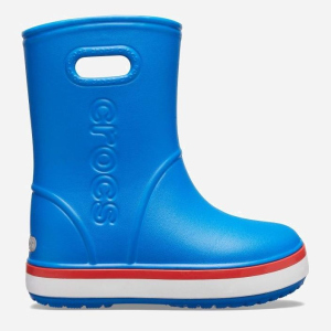 хороша модель Гумові чоботи Crocs Kids' Crocband Rain Boot 205827-4KD 27 (C10) Bright Cobalt/Flame (191448410312)