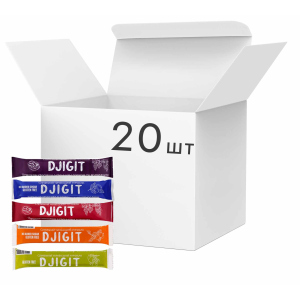 Упаковка батончиків DJIGIT горіхово-фруктових в асортименті 5 смаків 30 г х 20 шт (10799439693002) рейтинг