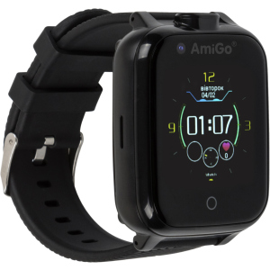 Детские смарт-часы с видеозвонком AmiGo GO006 GPS 4G WIFI Videocall Black (dwswgo6b) ТОП в Ивано-Франковске