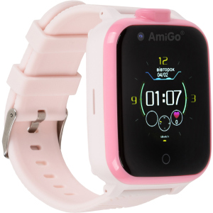 Дитячий смарт-годинник з відеодзвінком AmiGo GO006 GPS 4G WIFI Videocall Pink (dwswgo6p)